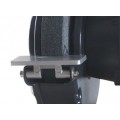 Adjustable material stop (grinding wheel side)